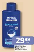 Nivea For Men Body Lotion Assorted-400ml Each