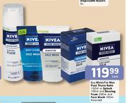 Nivea For Men Post Shave Balm 100ml OrSplash 100ml &Shaving Foam 200ml &Face Wash 100mlAssorted Each