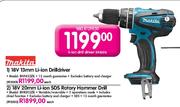 Makita 18V Li-ion Drill Driver-13mm Each