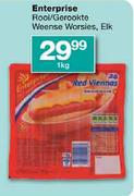 Enterprise Rooi/Gerookte Weense Worsies-1kg Elk