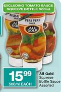 All Gold Squeeze Bottle Sauce - 500ml Each