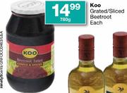 Koo Grated/Sliced Beetroot-780G Each