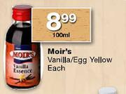 Moir's Vanilla/Egg Yellow-100ml Each