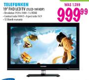 Telefunken FHD LCD TV (TLCD-19FHDP)-19"