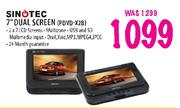 Sinotec 7" Dual Screen-PDVD-X2B