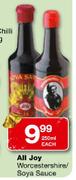  All Joy Worcestershire/Soya Sauce-250ml Each