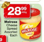 Melrose Cheese Spread Assorted-400g Each