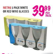 Metro 3 Pack white Or Red Wine Glasses-3 Pack 