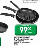 Kitchen Essentials 2 Pack Non Stick Frypan With Spotula - Per Set