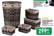 Home 5 Piece Willow And Wood Laundry And Storage Set - Per Set