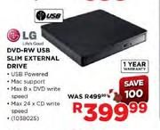 LG DVD-RW USB Slim External Drive