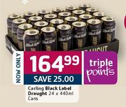 Carling Black Label Draught-24x440ml Cans