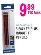 Staeotler 3 Pack Triplus Rubber Tip Pencils-Per Pack