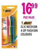 Bic Clic Medium 4 Up Fashion Colours-Per Pack