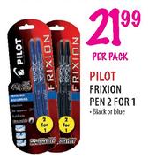 Pilot Frixion Black Or Blue Pen 2 For 1-Per Pack