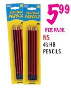 NS HB Pencils-4's Per Pack
