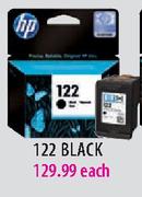 HP 122 Black Cartridge-Each