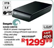 Seagate 3TB Hard Drive (USB 3.0)-3.5"