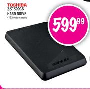 Toshiba 2.5" 500GB Hard Drive 