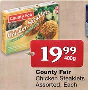 County Fair Chicken  Steaklets-400gm