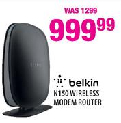 Belkin N150 Wireless Modem Router 