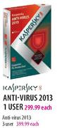 Kaspersky Anti-Virus 2013-3 User Each