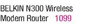 Belkin N300 Wireless Modem Router-Each