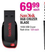 Sandisk 16GB USB Cruzer Flash Drive-Each