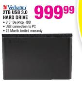 Verbatim 2TB USB 3.0 Hard Drive-Each