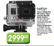 GoPro Hero 3 White Full HD Action Video Camera Bundle