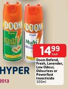 Doom Defend,Fresh,Lavender,Low Odour,Odourless or Powerfast Insecticide-300ml Each