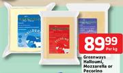 Greenways Halloumi, Mozzarella or Pecorino-Per Kg
