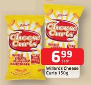 Willards Cheese Curls-150g Each