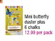 Mini Butterfly Duster Plus 6 Chalks-Per Pack