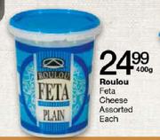 Roulou Feta Cheese Assorted-400g Each