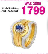 9ct Gold and Silver Sapphire Quin Set
