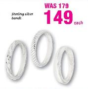 Sterling Silver Bands Each