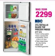 KIC Metallic Silver Top Freezer Fridge-215Ltr(KTF 523)