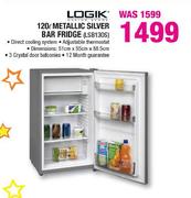 Logik Metallic Silver Bar Fridge-120Ltr(LSB130S)