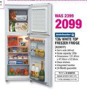 Kelvinator White Top Freezer Fridge-138Ltr(KI205TF)