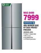 Kelvinator Mirror Side By Side Fridge/Freezer-400Ltr(KI520SS-4D2)