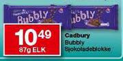 Cadbury Bubbly Sjokoladebiokke-87g Each