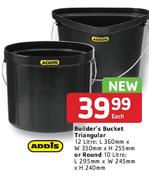 Addis Builder's Bucket Triangular 12 ltr-Each