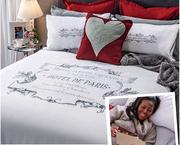 3/4 Printed Duvet Cover Set With Embellised Detail