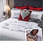Single Printed Duvet Cover Set With Embellised Detail