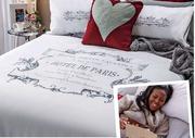 Queen Printed Duvet Cover Set With Embellised Detail