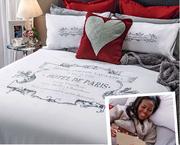 Double Printed Duvet Cover Set With Embellised Detail