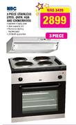 KIC 3 Piece Stainless Steel Oven, Hob and Cookerhood