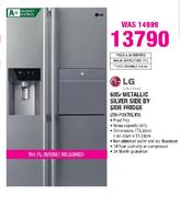LG Metallic Silver Side By Side Fridge-605Ltr(GR-P207BLXV)