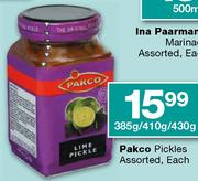 Pakco Pickles-385gm/410gm/430gm Each